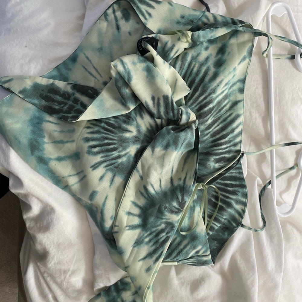 Green Corset Tank Top Crop Top